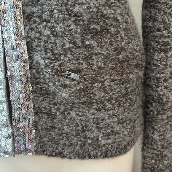 Banana Republic Knit Holiday Mohair Blend Cardigan with Sequin Detail Sz M - Picture 3 of 10
